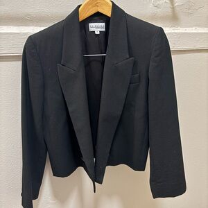 Nordstrom Black Tailored Cropped Blazer 100% wool